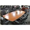Image 1 : CHERRY 8' EXECUTIVE BOARDROOM TABLE WITH MULTI MEDIA PORT