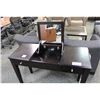 Image 2 : DARK WOOD FLIP TOP VANITY DESK