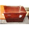 Image 2 : MAHOGANY EXECUTIVE DESK SUITE WITH: DESK, BOOKSHELF AND 2 DRW. LATERAL FILE CABINET