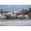 Image 1 : JEAN EVE (French. 1900-1968) "Village Sous La Neige". Signed Jean Eve l/l. Also signed, titled, d...