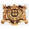 Image 1 : CARVED AND POLYCHROMED WOOD COAT OF ARMS Spanish. 17th/18th Century. The central crest surmounted...
