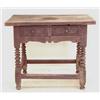 Image 1 : RENAISSANCE OAK WORK TABLE Flemish. 17th Century. The rectangular top above two paneled frieze dr...