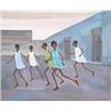 Image 1 : GUSTAVO MONTOYA (Mexican. Born 1905) "Nina?s Corriendo". Signed Gustavo Montoya l/r. Also signed,...