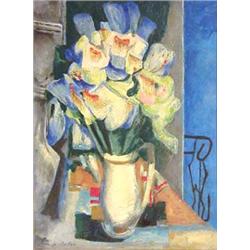 JEAN ISY DE BOTTON (French. 1898-1978) "Les Iris Bleus". Signed Jean de Botton l/l. Also titled a...