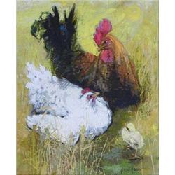 ODETTE PETIT-JEAN (French. 20th Century) "Jours Heureux". Signed petit-jean l/r. Also titled on t...