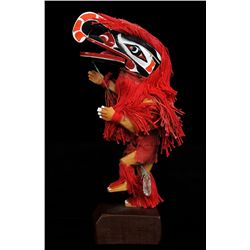 Articulated Kwakwaka'wakw Crooked Beak Hamatsa Dancer 7 5/8" H. 3" W.  Good Condition