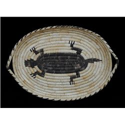 Papago Handled Tray with Lizard Design Collected at Santa Rasa - Robinson Collection 11 3/4" L. 8" W