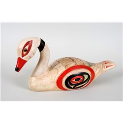 Coast Salish Snow Goose Carved by Bartleman Gordon 20" L. 9 1/2" H.  Good Condition