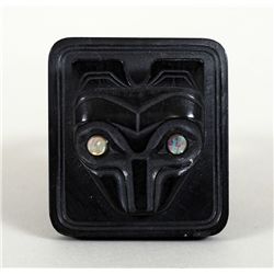 Haida Argillite Bear Pendant Carved by Terry Yeltazie '93  1 1/2"x 1 3/4"  Good Condition