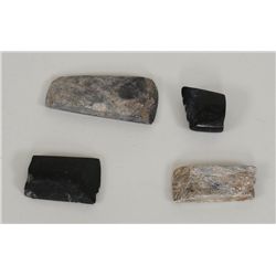 Four Northwest Coast Hardstone Adze 1 1/2" L. - 3 1/4" L.