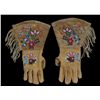 Image 1 : Pair of Northern Plains Gauntlets with Finely Beaded Floral Design 14 1/2" L.  Good Condition