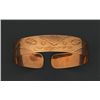 Image 1 : Northwest Coast 18K Gold Bracelet with Incised Bear Design 21.6 GMS 7 1/4" L. 1/2" W.  Good Conditio