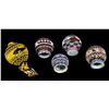 Image 2 : Five Nuu-chah-nulth Beaded Covered Glass Floats 2 1/2" H. - 3 1/2" D.  All in Fine Condition