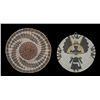 Image 1 : Two Hopi Basketry Trays - Kachina Motif 10" D.  Good Condition with Minor Rim Loss and an Early Tray