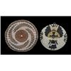 Image 2 : Two Hopi Basketry Trays - Kachina Motif 10" D.  Good Condition with Minor Rim Loss and an Early Tray