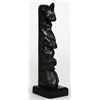 Image 1 : Haida Argillite Transformation Totem Carved with Four Figures 6 1/4" H. 1 5/8" W. Base  Good Conditi