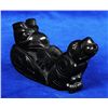 Image 2 : Haida Argillite Panel Pipe by Garnor Moody Depicts a Raven Holding a Clam Shell (Pipe Bowl) and a Ra