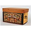 Image 2 : Bent Wood Box Carved and Painted with Traditional Design by Dennis Vermier 18 1/2" L. 12 1/2" W. 10 