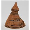 Image 2 : Nuu-chah-nulth Maquinna Hat Designed with Whalers in Canoe Chasing Whales 10" H. 9 1/4" D.  Good Con