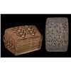 Image 2 : Salish Lidded Basketry Trunk with Handles and Tree of Life Design 21" L. 12" W. 12 1/2" H.  Good Con
