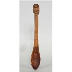 Kwakiutl Carved Potlatch Ladle with Tsonoqua Handle ca. 1890  14 3/4" L. 2 1/4" W.  Good Condition w