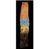 Image 1 : Blackfeet Beaded Pipe Bag with Geometric Design and Quill Work 24" L. 6" W.  Good Condition with Qui