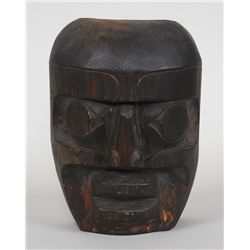 Kwagiulth Portrait Mask Carved by Godfrey Hunt 10" H. 7" W.  Good Condition