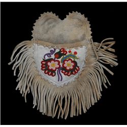 Finely Embroidered Lake Athabasca Pocket Watch Holder ca. 1900 - Bishop George Holmes Collection 5"x