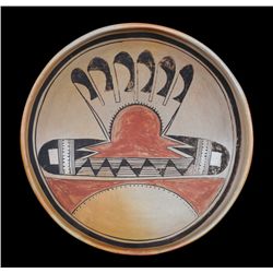 Hopi Pottery Bowl with Painted Design ca. 1920's 11 1/4" D. 3" H.  Good Condition
