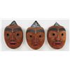 Image 1 : Set of Three Human Face Masks Carved For Bella Coola Potlatch by Don Beans 9 1/2" H. 8" W.  All Have