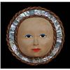 Image 1 : Moon Lady Mask with Cedar Bark Trim Carved by Stan Greene 12" H. 12" W.  Good Condition
