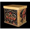 Image 1 : Northwest Coast Bent Wood Box Carved and Painted with Bear and Hummingbird Design by Warren Adams 13