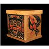 Image 2 : Northwest Coast Bent Wood Box Carved and Painted with Bear and Hummingbird Design by Warren Adams 13