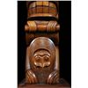 Image 6 : Norman Price Finely Carved Haida Yew Wood Totem with Three Watchman, Raven Holding Fish and Beaver 5