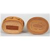 Image 2 : Nuu-chah-nulth Oval Shaped Lidded Basket with Duck Motif 7" W. 3 3/4" H.  Good Condition