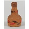 Image 1 : Tlingit Spruce Root Basketry Covered Bottle 2" D. 3 1/2" H.  Good Condition with Very Minor Loss To 