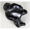 Image 1 : Qaqasiralaq Kullualik Inuit Soapstone Carving of an Inuk Pulling Up 6" H. 6 1/4" W.  Good Condition