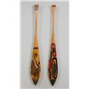 Image 1 : Pair of Tsimshian Model Paddles with Painted Totemic Design 13" L.  Good Condition