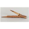Image 1 : Makah Carved Cod Hook with Antler Barb 7 1/4" L. 2 1/4" W.  Good Condition