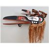 Image 1 : Stan Hunt Kwaguilth Multipule Raven Mask - Fort Rupert, B.C. 44" L. 21" W. 40" H. Including Cedar Ba