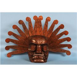 Articulated Jimmy John Sun Mask with Raven Rays and Original Photo of Jimmy John Holding Mask Purcha