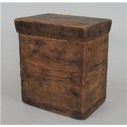 19TH C. Tlingit Bent Wood Storage Box 13" L. 10" W. 14 1/2" H.  Good Condition