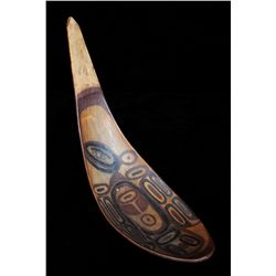 Large Bella Coola Potlatch Ladle with Painted Design ca. 1890 - 1900, Provenance Brynildsen Family S