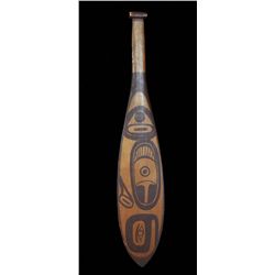 Bella Coola Dance Paddle, Brynildsen Collection 23" H. 4 7/8" W.  Good Condition