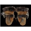 Image 2 : Pair of Beaded Moose Hide Mitts with Floral Design Size Large, Brynildsen Collection  Good Condition
