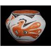 Image 1 : Mid 20TH C. Acoma Pottery Bowl with Bird and Floral Design 9" D. 7" H.  Good Condition