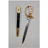 Image 1 : European Pioneer Hunting Dagger with Incised Hunting Scene on Blade 18" L.  Good Condition