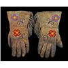 Image 1 : Cree Beaded Gauntlets with Floral Design Size Large  Good Condition with Use