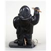Image 2 : Inuit Soapstone Sculpture of a Seal On Base - Artist Unknown 12 1/2" H. 8"x 8" Base  Good Condition