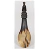 Image 1 : Tlingit Horn Spoon Carved with Four Faces and Bird Handle 9" L.  Good Condition